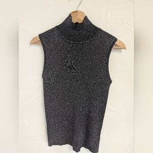Tahari Black Sleeveless Knit Top